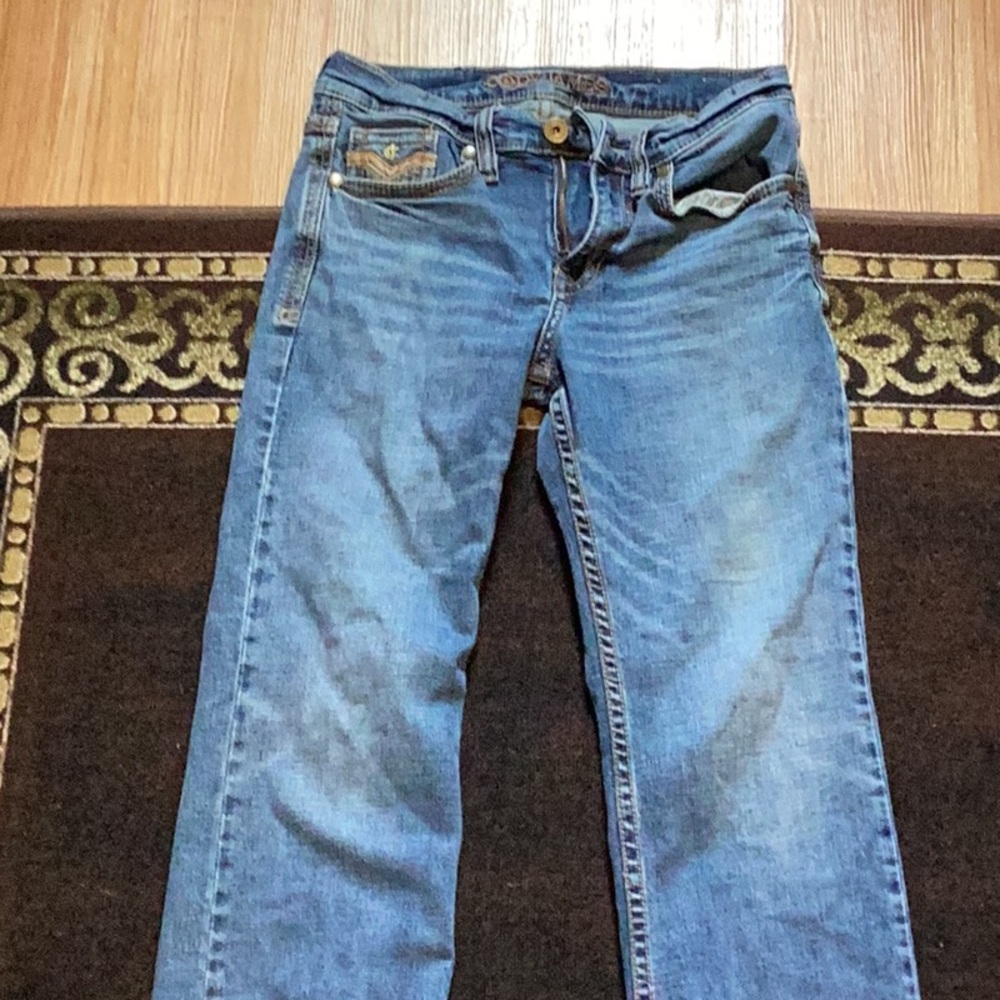 Blue Straight Leg Jeans with Medium Wash,boot cut like new